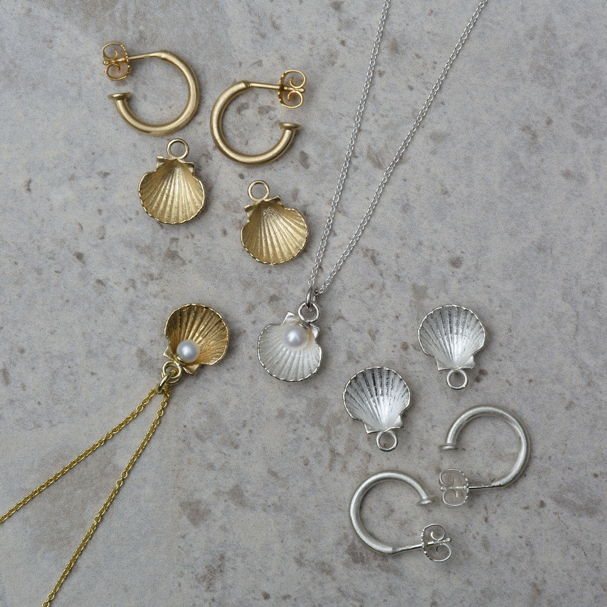 MUSCHEL • einhänger • gold